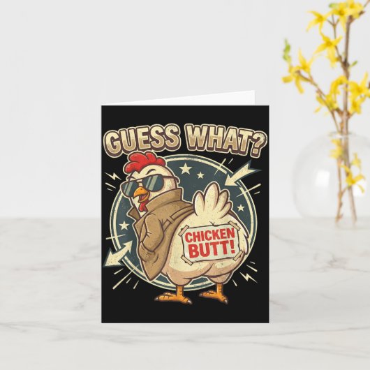 Rate mal, Hühnerpopo  Karte (Gelbe Blume)