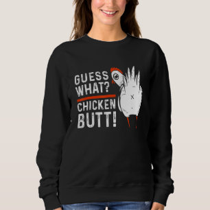 Rate mal Hühnerpopo  Weiße Henne Huhn Sweatshirt