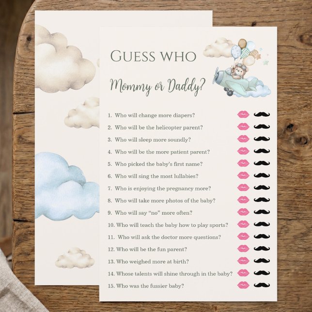 Rate Mal Mommy oder Daddy Spiel Bärchen Wartender  (Guess Who Mommy or Daddy Game Bearly Wait Boy)