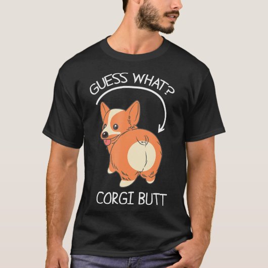 Rate mal, was Corgi Hintern T-Shirt (Vorderseite)