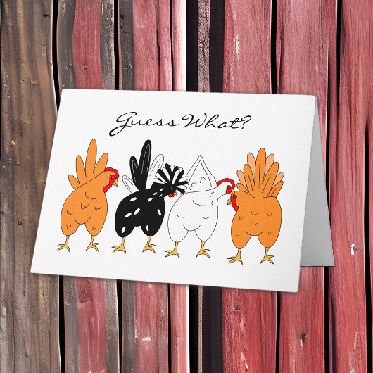 Rate mal was? Hühner Hintern Funny Spaß Karte