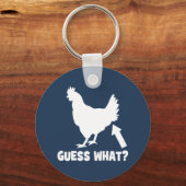 Rate mal was? Hühner-Hintern Schlüsselanhänger (Vorderseite)