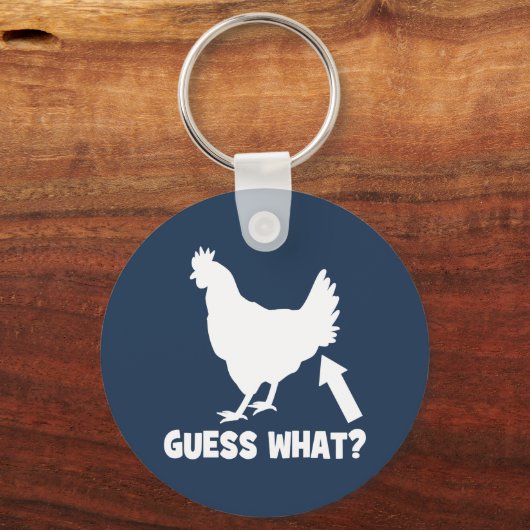 Rate mal was? Hühner-Hintern Schlüsselanhänger (Vorderseite)
