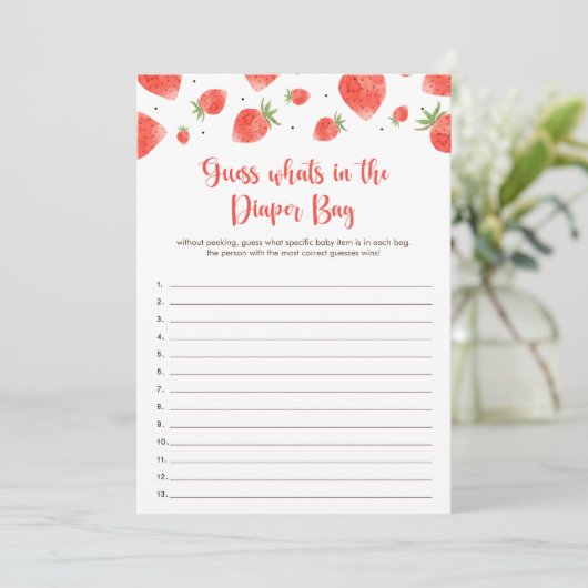 Rate mal, was in der Windelbeutel-Baby-Dusche stec Einladung (Stehend Vorderseite)