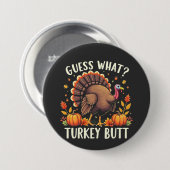 Rate mal was? Türkei Hintern Erntedank Funny Button (Vorne & Hinten)