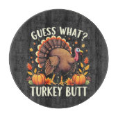 Rate mal was? Türkei Hintern Erntedank Funny Schneidebrett (Vorderseite)