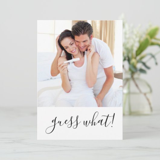 Rate mal, was wir von einer einfachen Schwangersch Ankündigung (Stehend Vorderseite)