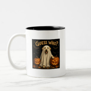 Rate mal, wer? Halloween-Geist Labrador-Hund-Desig Zweifarbige Tasse