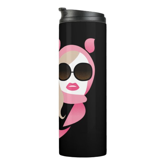 Rate mal, wer ich bin - der weiße Lotus Thermosbecher (Nach rechts gedreht)