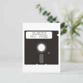 Rate mal, wie alt ich bin! Funny old computer Disk Postkarte (Stehend Vorderseite)