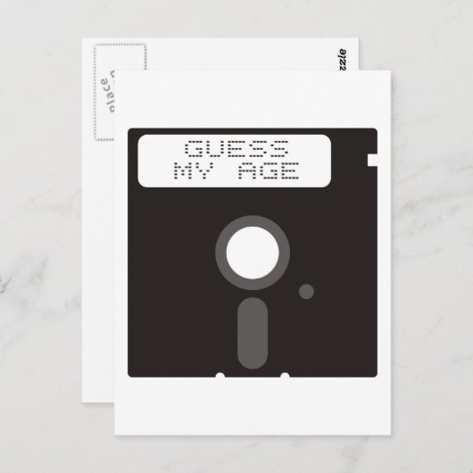 Rate mal, wie alt ich bin! Funny old computer Disk Postkarte (Vorne/Hinten)