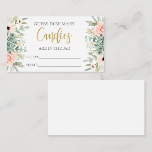 Rate mal, wie viele Bonbons sich im Glas befinden Begleitkarte (Vorne/Hinten)