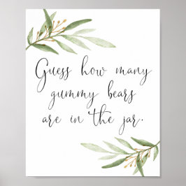 Rate mal, wie viele Gummibären sich im Krug-Zeiche Poster