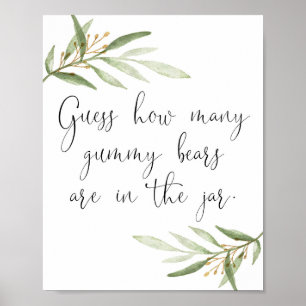 Rate mal, wie viele Gummibären sich im Krug-Zeiche Poster