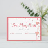 Rate mal, wie viele Herzen sich im Brautparty befi Begleitkarte (Stehend Vorderseite)
