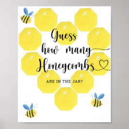 Rate mal, wie viele Honigwaben im Glas sind Poster