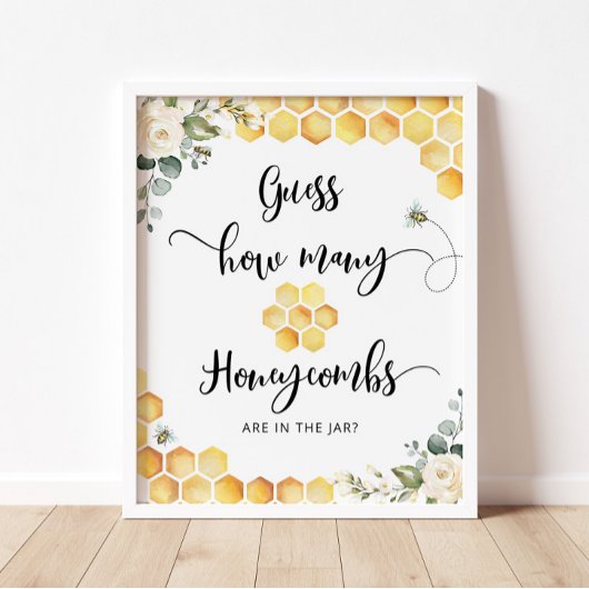Rate mal, wie viele Honigwaben im Glas sind Poster