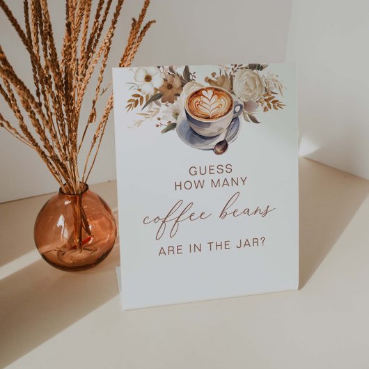 Rate mal, wie viele Kaffeebohnen Brautparty Game Sockelschild
