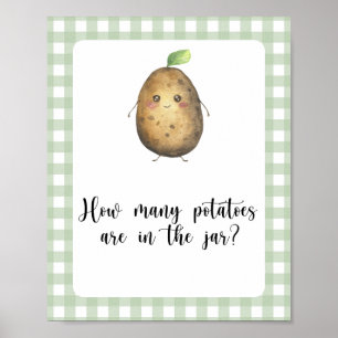 Rate mal, wie viele Kartoffeln sich im Glas befind Poster