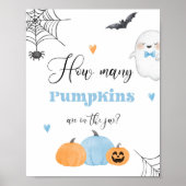 Rate mal, wie viele Kürbis blauer Boo Poster (Vorne)