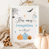 Rate mal, wie viele Kürbis blauer Boo Poster