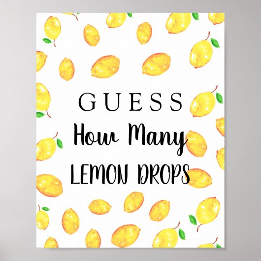 Rate mal, wie viele Lemon Drops Brautparty Poster (Vorne)