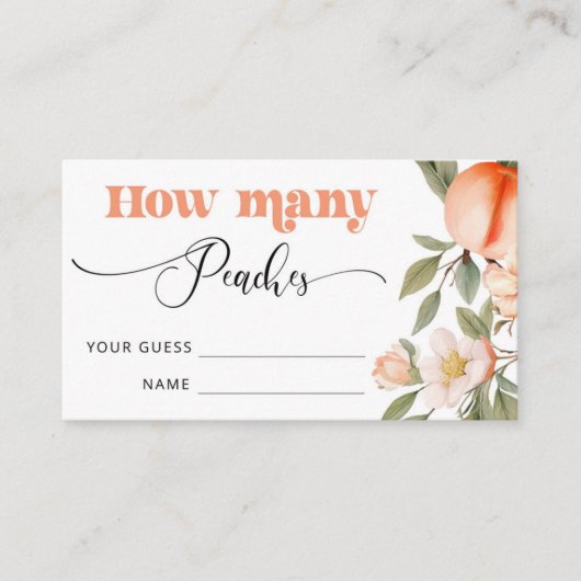 Rate mal, wie viele Pfirsiche im Glas sind Begleitkarte (Vorderseite)
