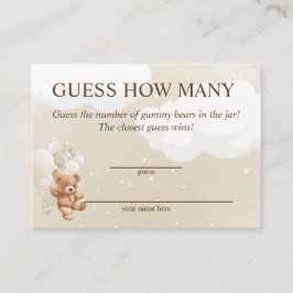 Rate mal, wie viele Teddy Bear Baby-Duschkarten Begleitkarte