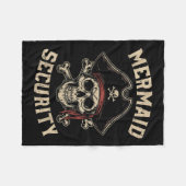 Rate Mermaid Security Funny Skull Costume Dad Men Fleecedecke (Vorderseite (Horizontal))