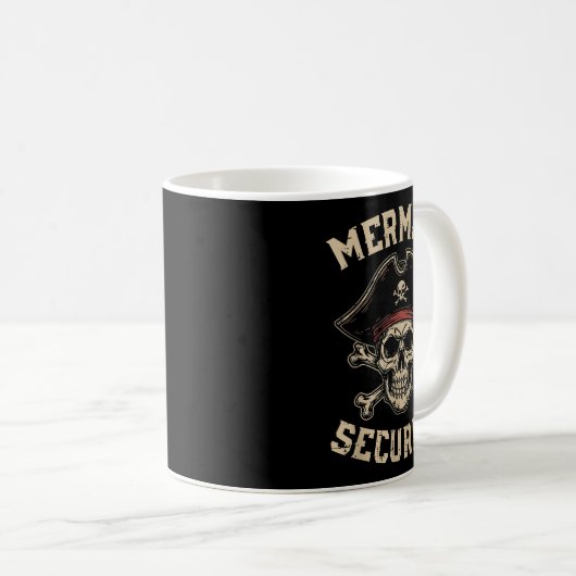 Rate Mermaid Security Funny Skull Costume Dad Men Kaffeetasse (VorderseiteRechts)