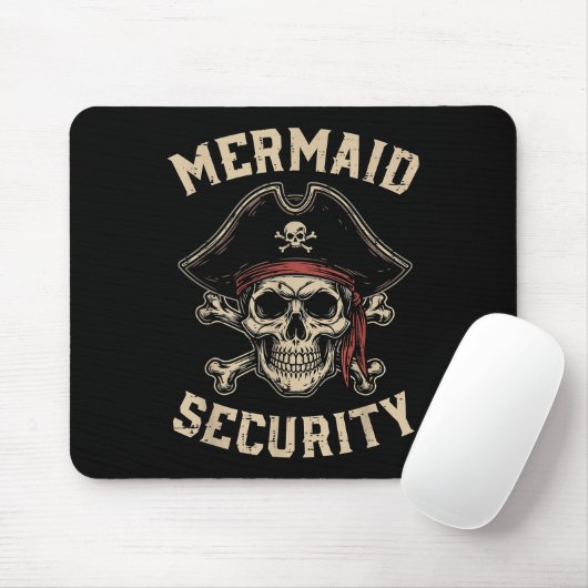 Rate Mermaid Security Funny Skull Costume Dad Men Mousepad (Mit Mouse)
