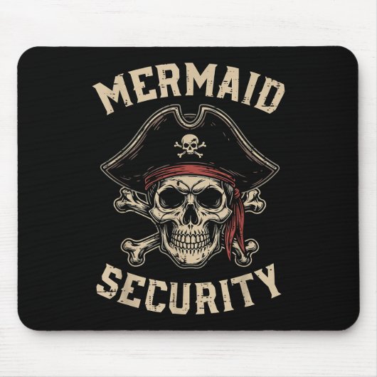 Rate Mermaid Security Funny Skull Costume Dad Men Mousepad (Vorne)