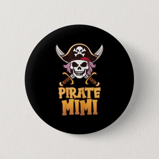 Rate Mimi Funny Captain Matching Grandma Halloween Button (Vorderseite)