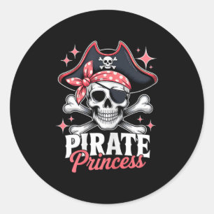 Rate Niedlich Princess Halloween Skull Bow Krawatt Runder Aufkleber