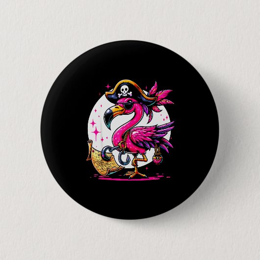 Rate Nk Flamingo Halloween Party - Jolly Roger  Button (Vorderseite)