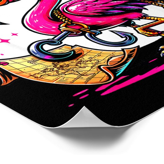 Rate Nk Flamingo Halloween Party - Jolly Roger Poster (Ecke)