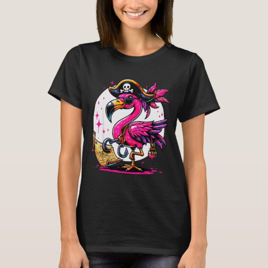 Rate Nk Flamingo Halloween Party - Jolly Roger T-Shirt (Vorderseite)