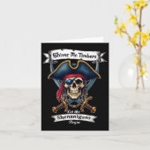 Rate Skull Crossbones Shiver Me Timer Halloween Karte (Gelbe Blume)