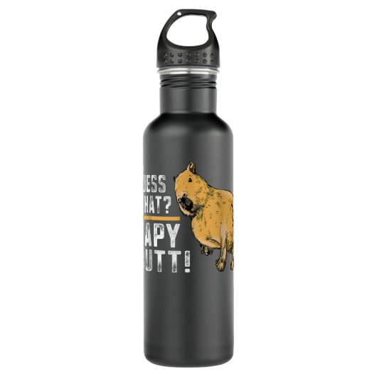 Rate was Capy Hintern Capybara Funny Capibara Edelstahlflasche (Vorderseite)