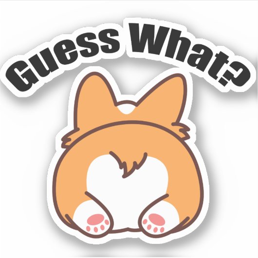 Rate was Corgi Hintern Spaß Aufkleber (Vorderseite)