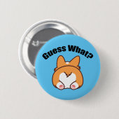 Rate was Corgi Hintern Spaß Button (Vorne & Hinten)