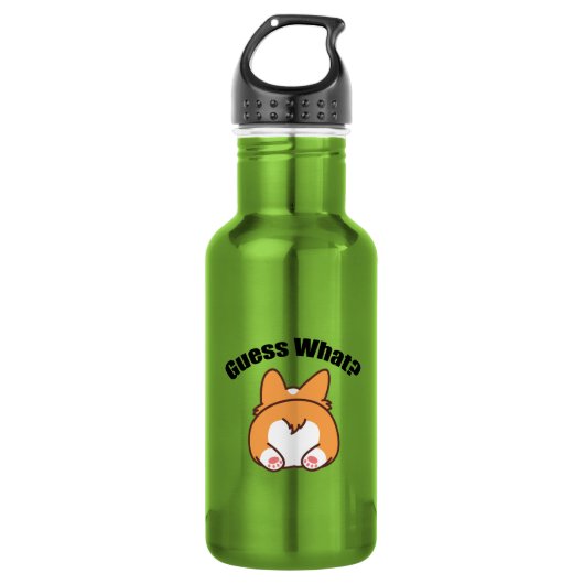 Rate was Corgi Hintern Spaß Edelstahlflasche (Vorderseite)