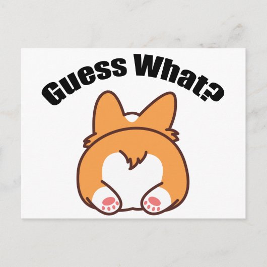 Rate was Corgi Hintern Spaß Postkarte (Vorderseite)