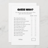 Rate wer Baby Dusche druckbare Spielvorlage Einladung (Vorne/Hinten)