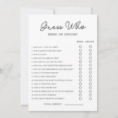 Rate wer Braut oder Bräutigam Spiel Brautparty-Spi Einladung (Vorderseite)