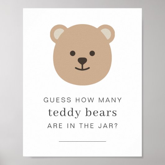 Rate, wie viele Bären im Jar - Bärengesicht signie Poster (Vorne)