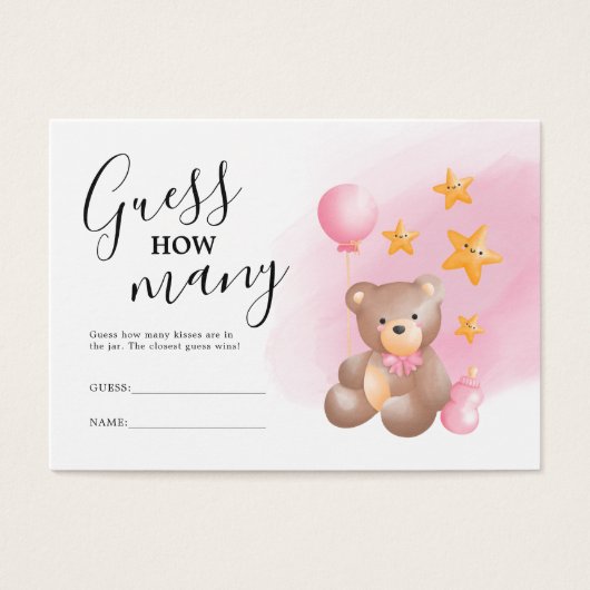 Rate, wie viele Bear Baby Shower Game (Vorderseite)