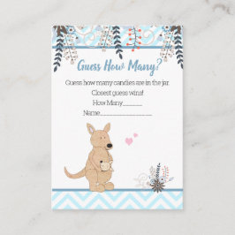 Rate, wie viele Blue Kangaroo Boho Baby Showspiel Begleitkarte