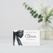 Rate, wie viele Bows Black Brautparty Game Begleitkarte (Stehend Vorderseite)