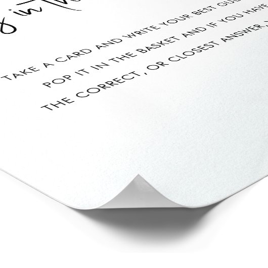 Rate, wie viele Brautparty Game Green Wash Poster (Ecke)